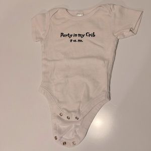 “Party in my crib 2 a.m.” onesie